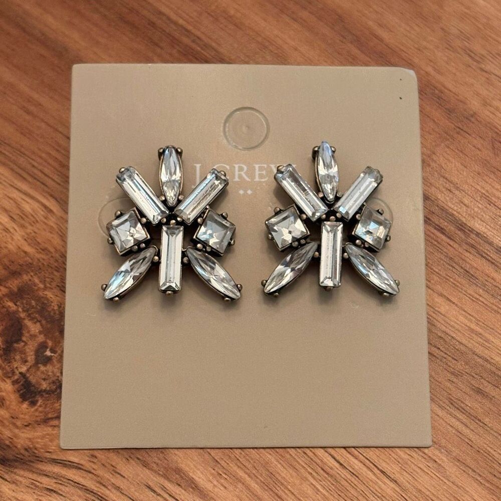 J.Crew | Rhinestone Starburst Earrings | 1” Length